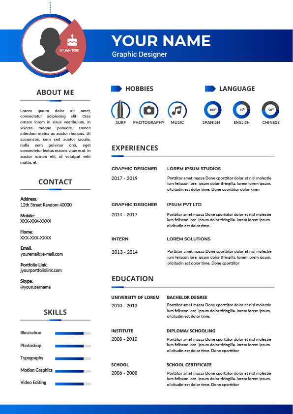 Graphic Designer Resume Infographic Template Gifographics Co